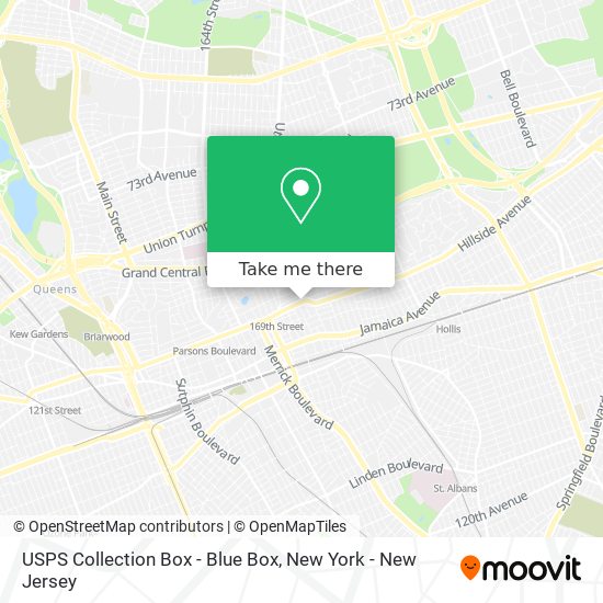 Mapa de USPS Collection Box - Blue Box