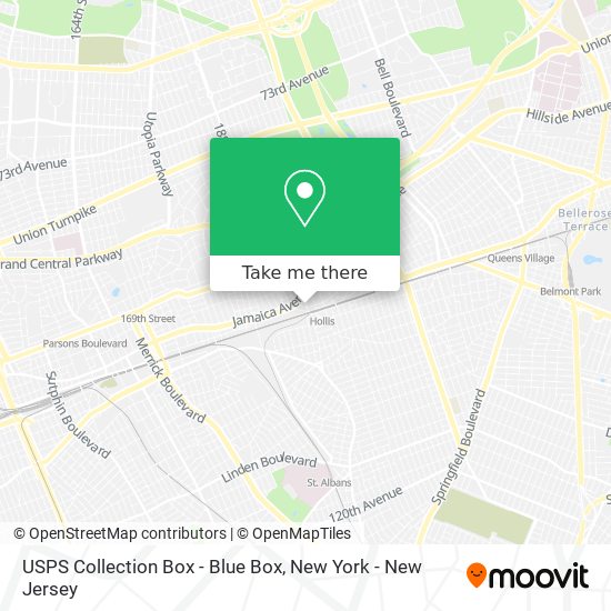 Mapa de USPS Collection Box - Blue Box