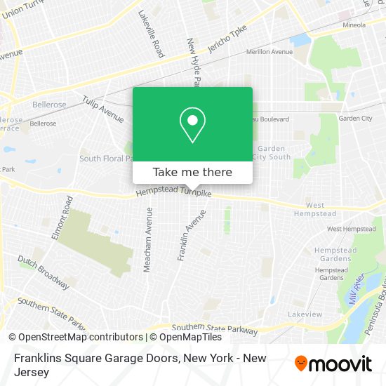 Franklins Square Garage Doors map