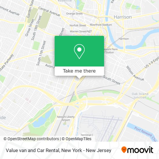 Value van and Car Rental map