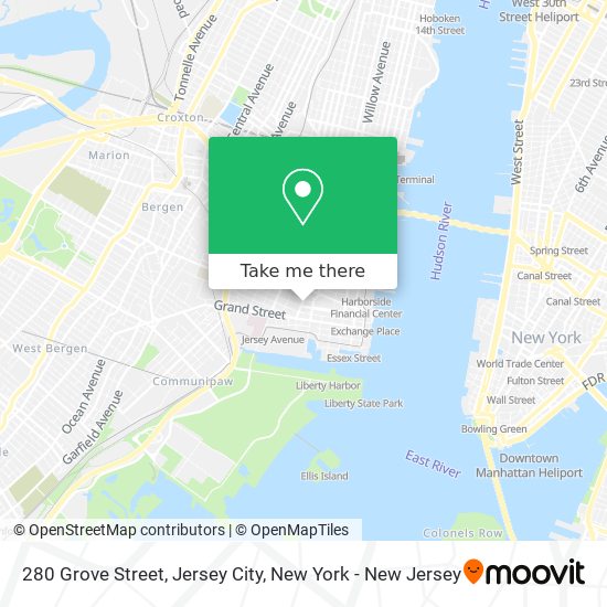 Mapa de 280 Grove Street, Jersey City