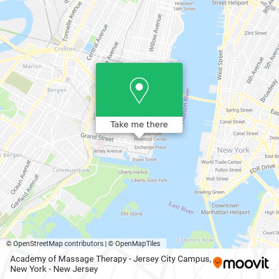 Academy of Massage Therapy - Jersey City Campus map