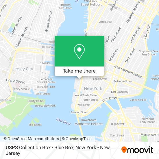 Mapa de USPS Collection Box - Blue Box