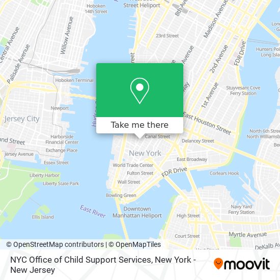 Mapa de NYC Office of Child Support Services
