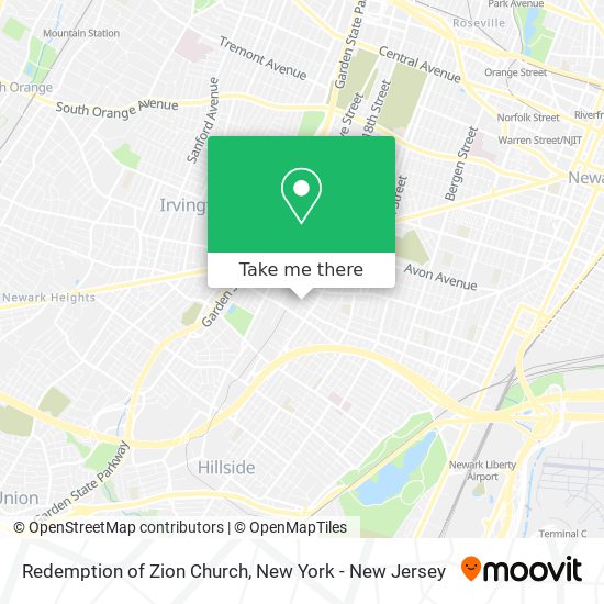 Redemption of Zion Church map