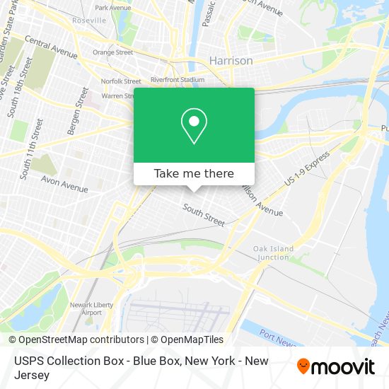 Mapa de USPS Collection Box - Blue Box