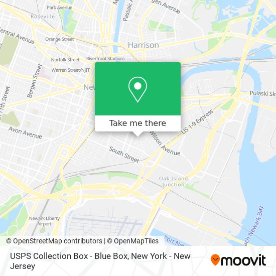 Mapa de USPS Collection Box - Blue Box