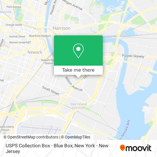 Mapa de USPS Collection Box - Blue Box