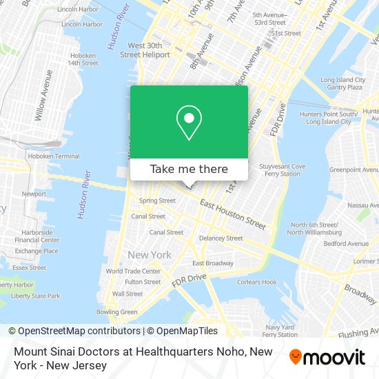 Mount Sinai Doctors at Healthquarters Noho map