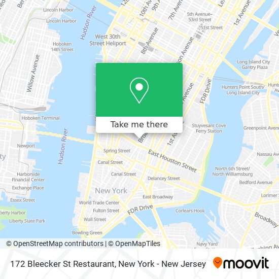 Mapa de 172 Bleecker St Restaurant