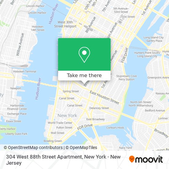 304 West 88th Street Apartment map