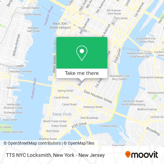 Mapa de TTS NYC Locksmith