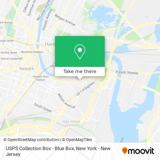 Mapa de USPS Collection Box - Blue Box