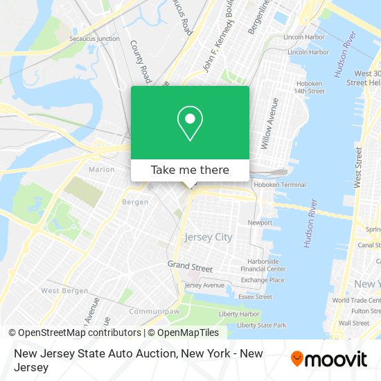 New Jersey State Auto Auction map