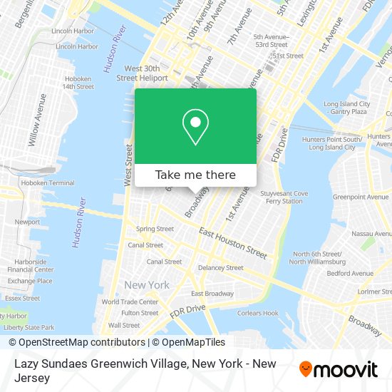 Lazy Sundaes Greenwich Village map