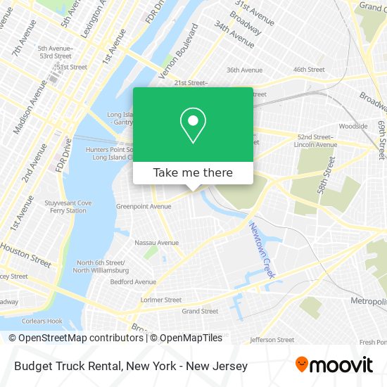 Budget Truck Rental map