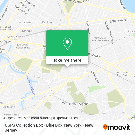 USPS Collection Box - Blue Box map