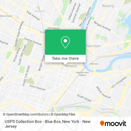 Mapa de USPS Collection Box - Blue Box