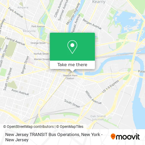 Mapa de New Jersey TRANSIT Bus Operations