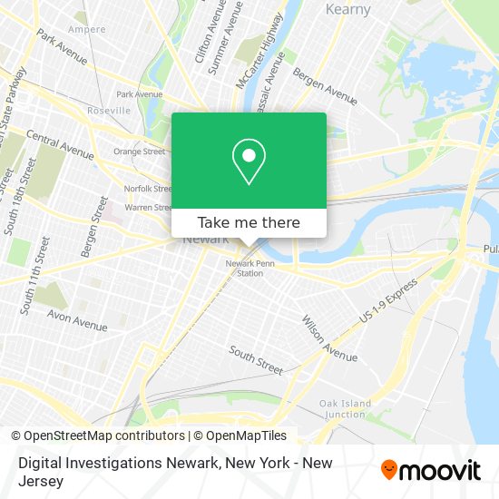 Mapa de Digital Investigations Newark