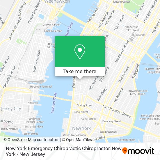 Mapa de New York Emergency Chiropractic Chiropractor