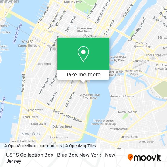 Mapa de USPS Collection Box - Blue Box