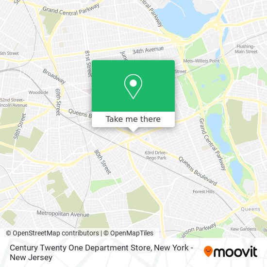 Mapa de Century Twenty One Department Store