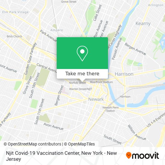 Mapa de Njit Covid-19 Vaccination Center