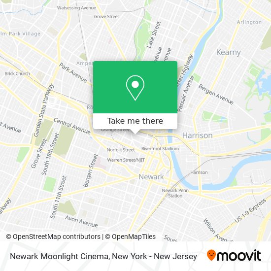 Mapa de Newark Moonlight Cinema