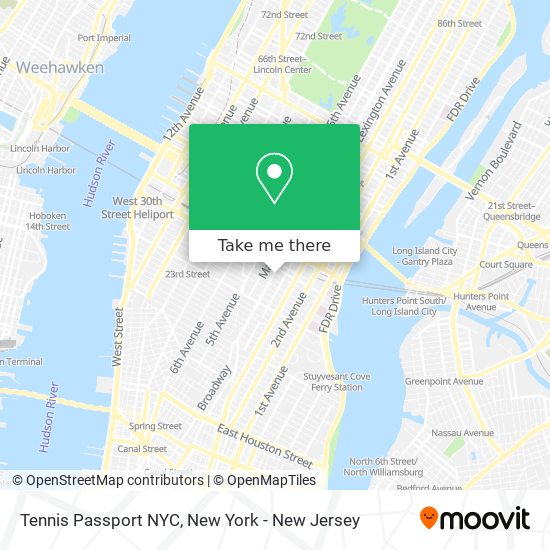 Mapa de Tennis Passport NYC