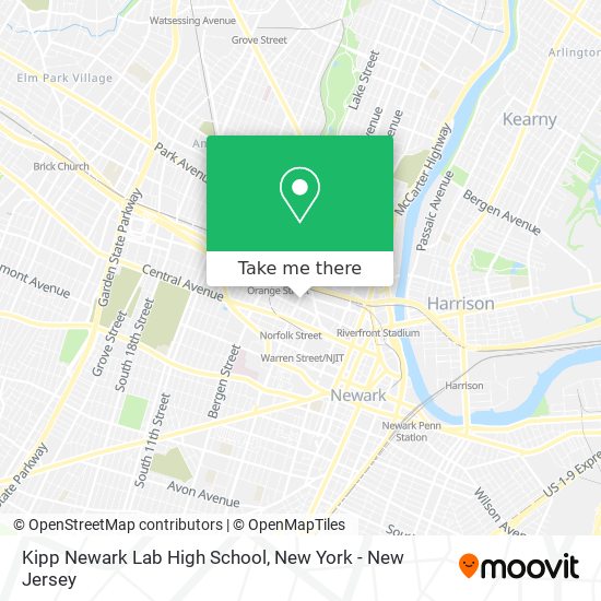 Mapa de Kipp Newark Lab High School
