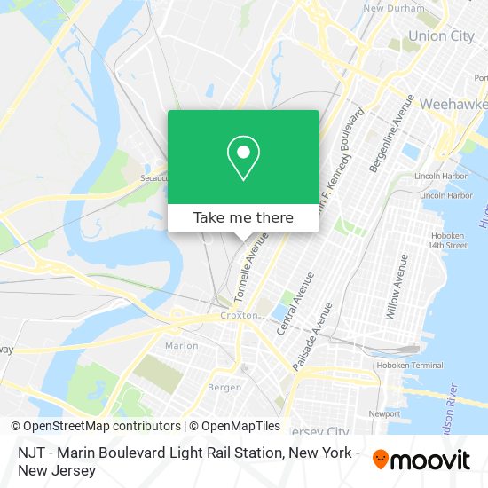 NJT - Marin Boulevard Light Rail Station map