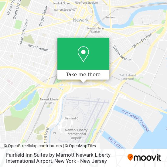 Mapa de Fairfield Inn Suites by Marriott Newark Liberty International Airport