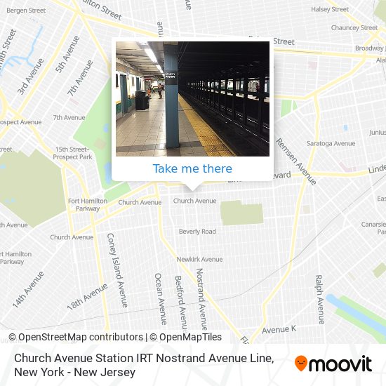 Church Avenue Station IRT Nostrand Avenue Line map