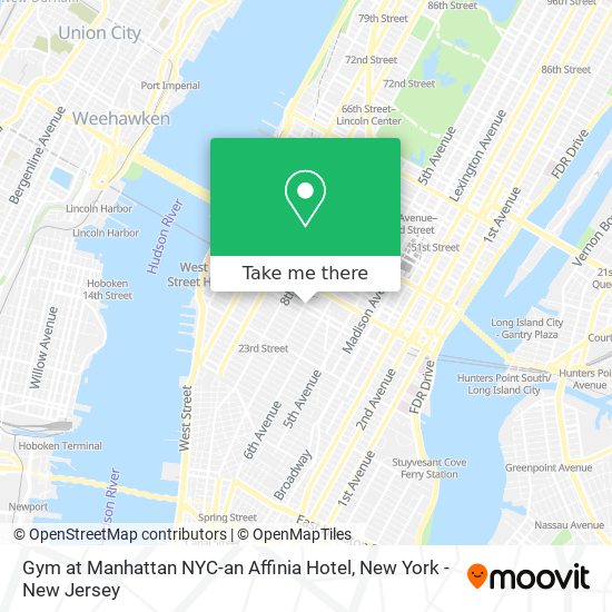 Mapa de Gym at Manhattan NYC-an Affinia Hotel