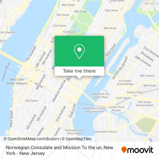 Norwegian Consulate and Mission To the un map