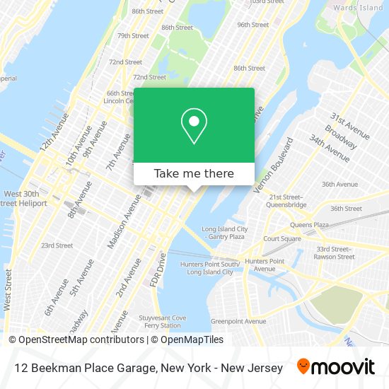 Mapa de 12 Beekman Place Garage