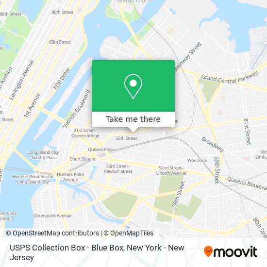 Mapa de USPS Collection Box - Blue Box