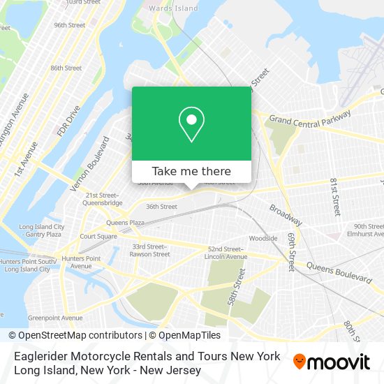 Eaglerider Motorcycle Rentals and Tours New York Long Island map
