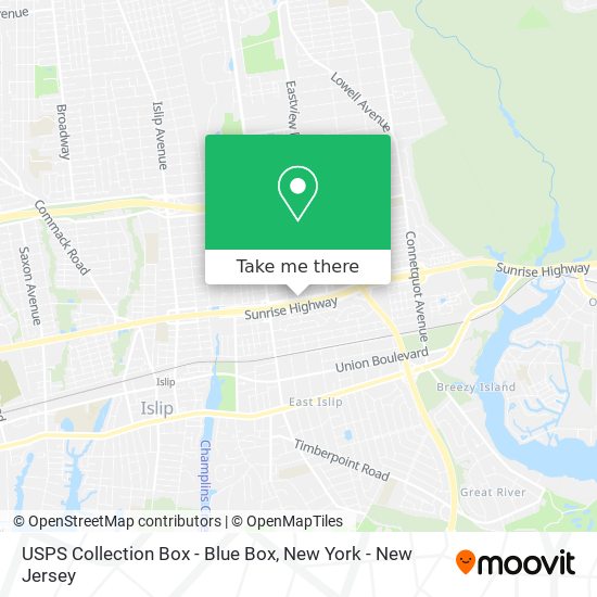 Mapa de USPS Collection Box - Blue Box