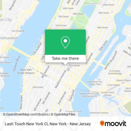 Mapa de Lash Touch New York Ci