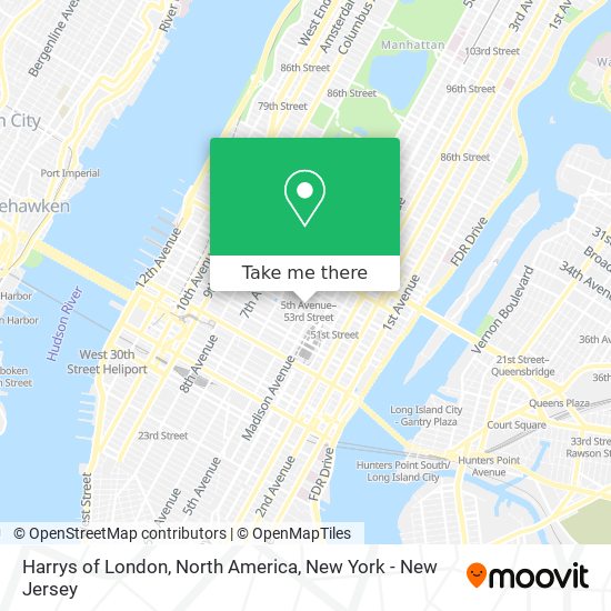 Mapa de Harrys of London, North America