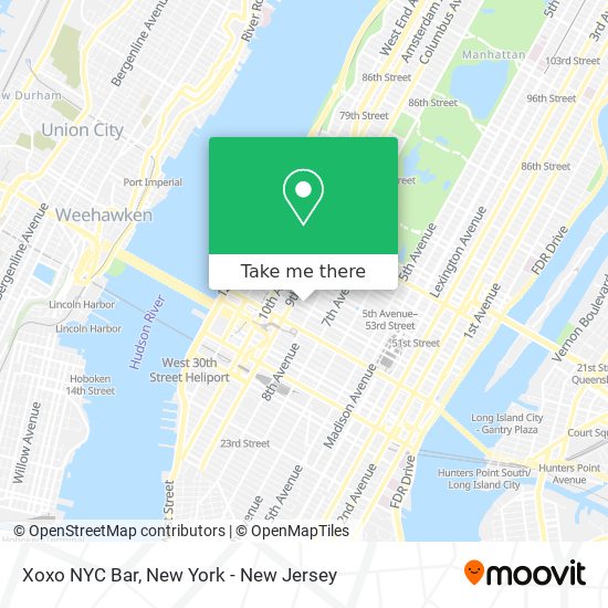 Xoxo NYC Bar map