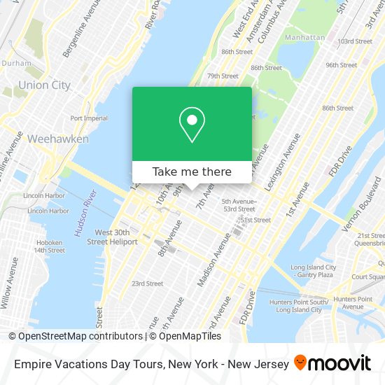 Empire Vacations Day Tours map