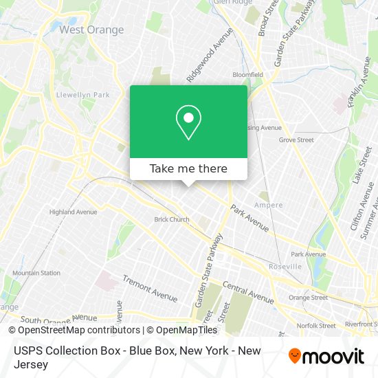 Mapa de USPS Collection Box - Blue Box