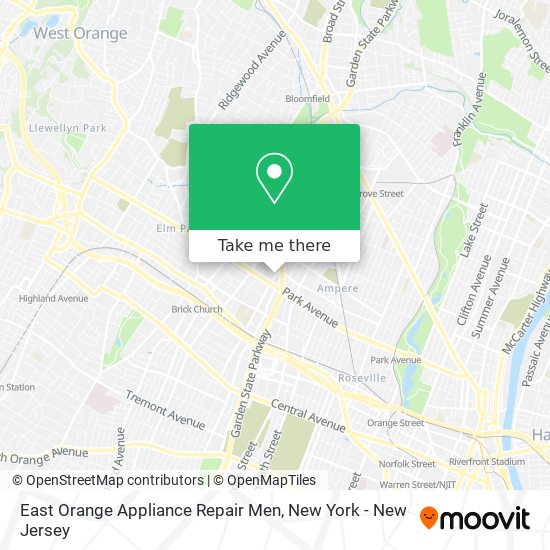 East Orange Appliance Repair Men map