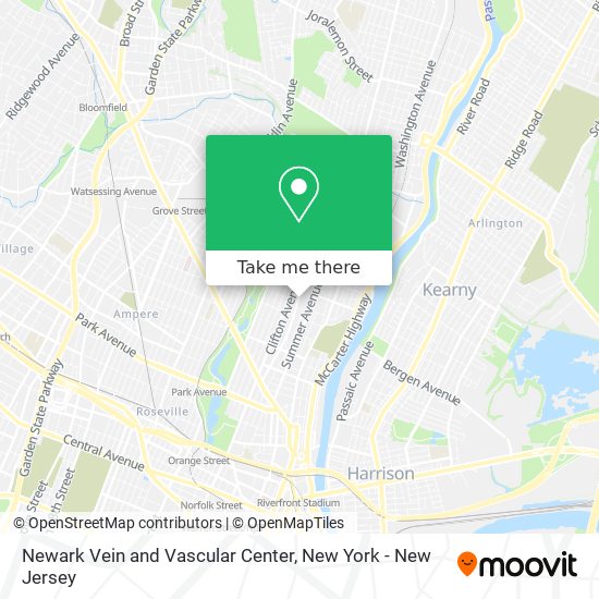 Newark Vein and Vascular Center map