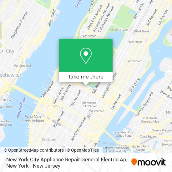 New York City Appliance Repair General Electric Ap map