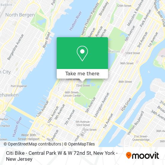 Mapa de Citi Bike - Central Park W & W 72nd St