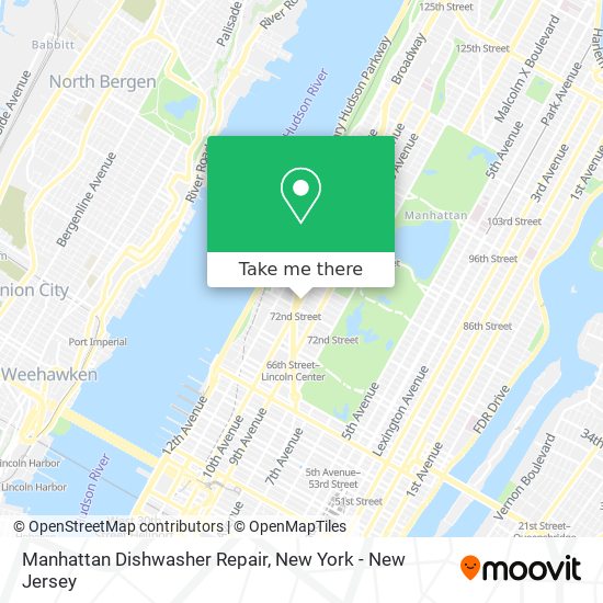 Manhattan Dishwasher Repair map